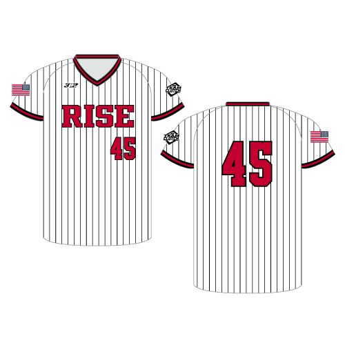 Rise V Neck Jersey - White/Black Pin