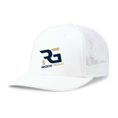 Rock Gold Softball Trucker Hat - White