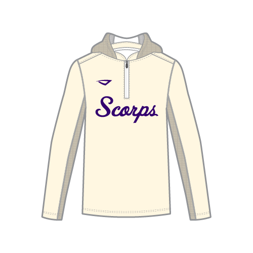 Scorps Sublimated Hooded Diamond Pullover - Script Logo - Cream