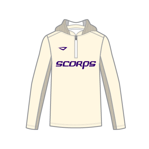 Scorps Sublimated Hooded Diamond Pullover - Text Logo - Cream